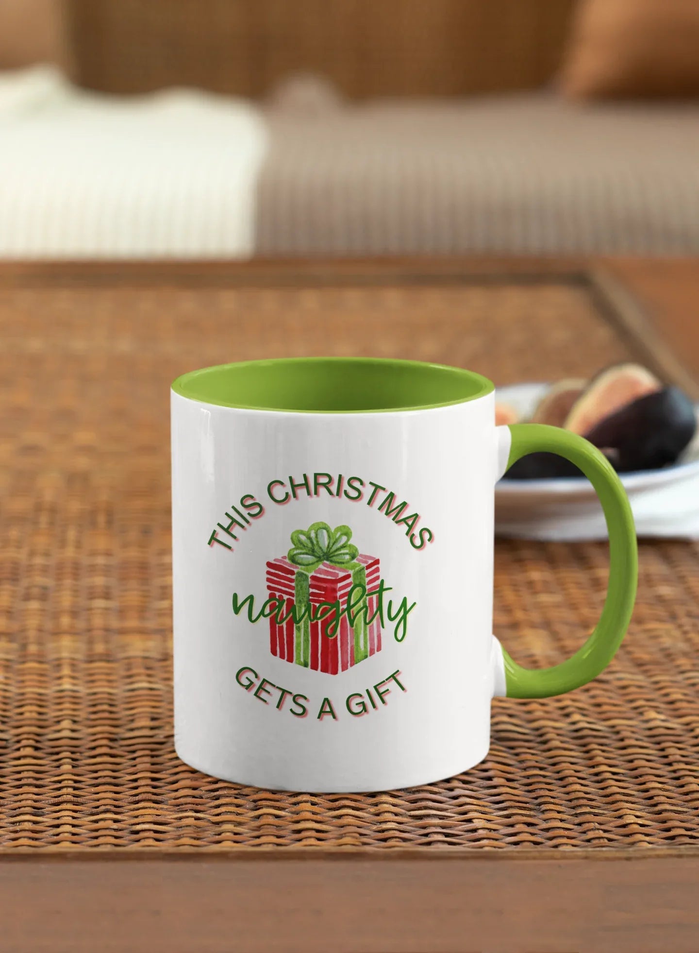 Naughty gets a Gift Ceramic Mug (330ml) - curledeyes