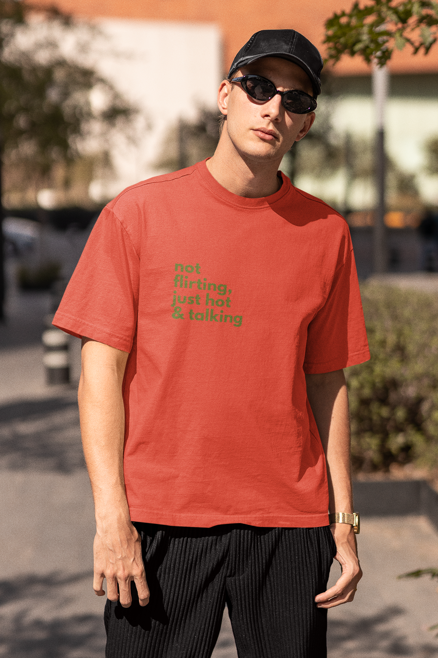 Not Flirting, Just Hot & Talking : Oversized Luxe Tee (Unisex)