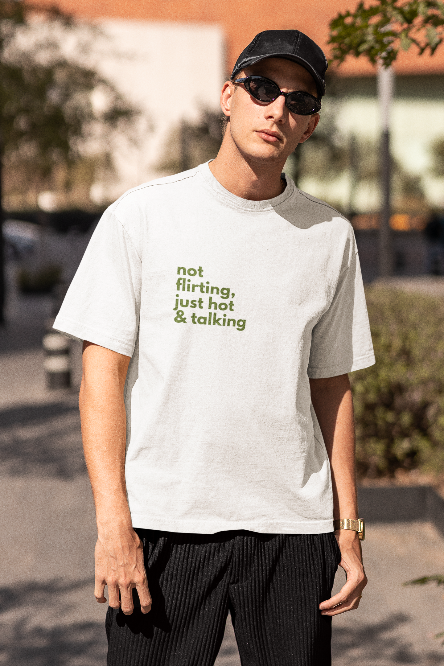 Not Flirting, Just Hot & Talking : Oversized Luxe Tee (Unisex)