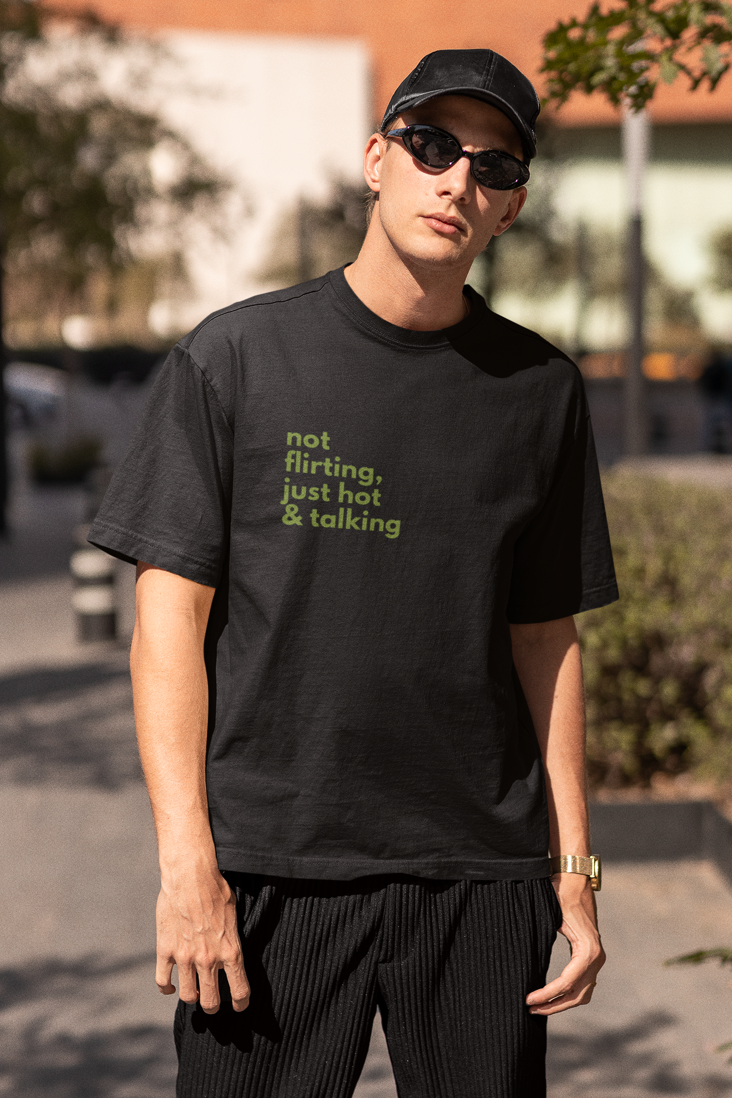 Not Flirting, Just Hot & Talking : Oversized Luxe Tee (Unisex)
