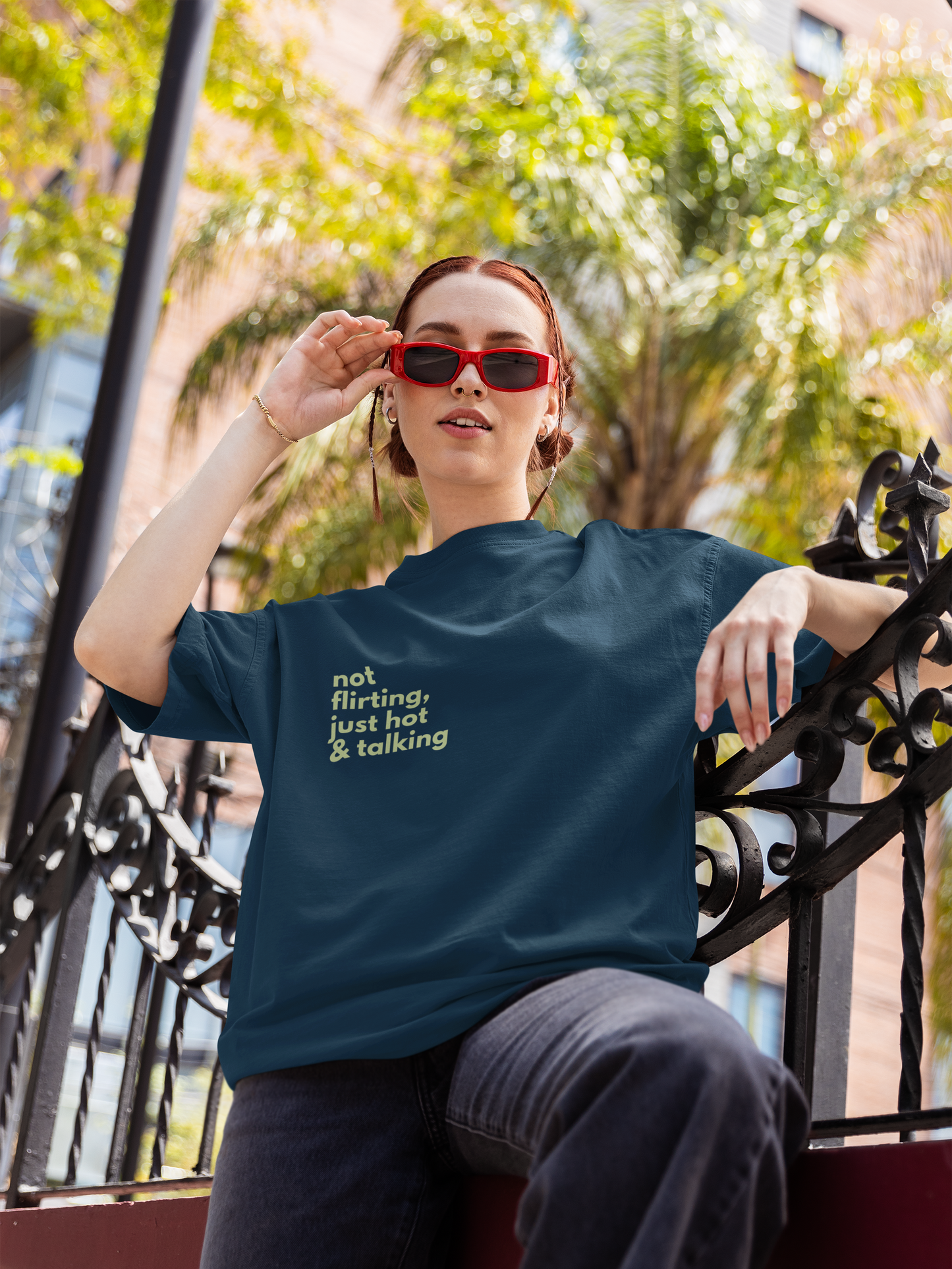 Not Flirting, Just Hot & Talking : Oversized Luxe Tee (Unisex)