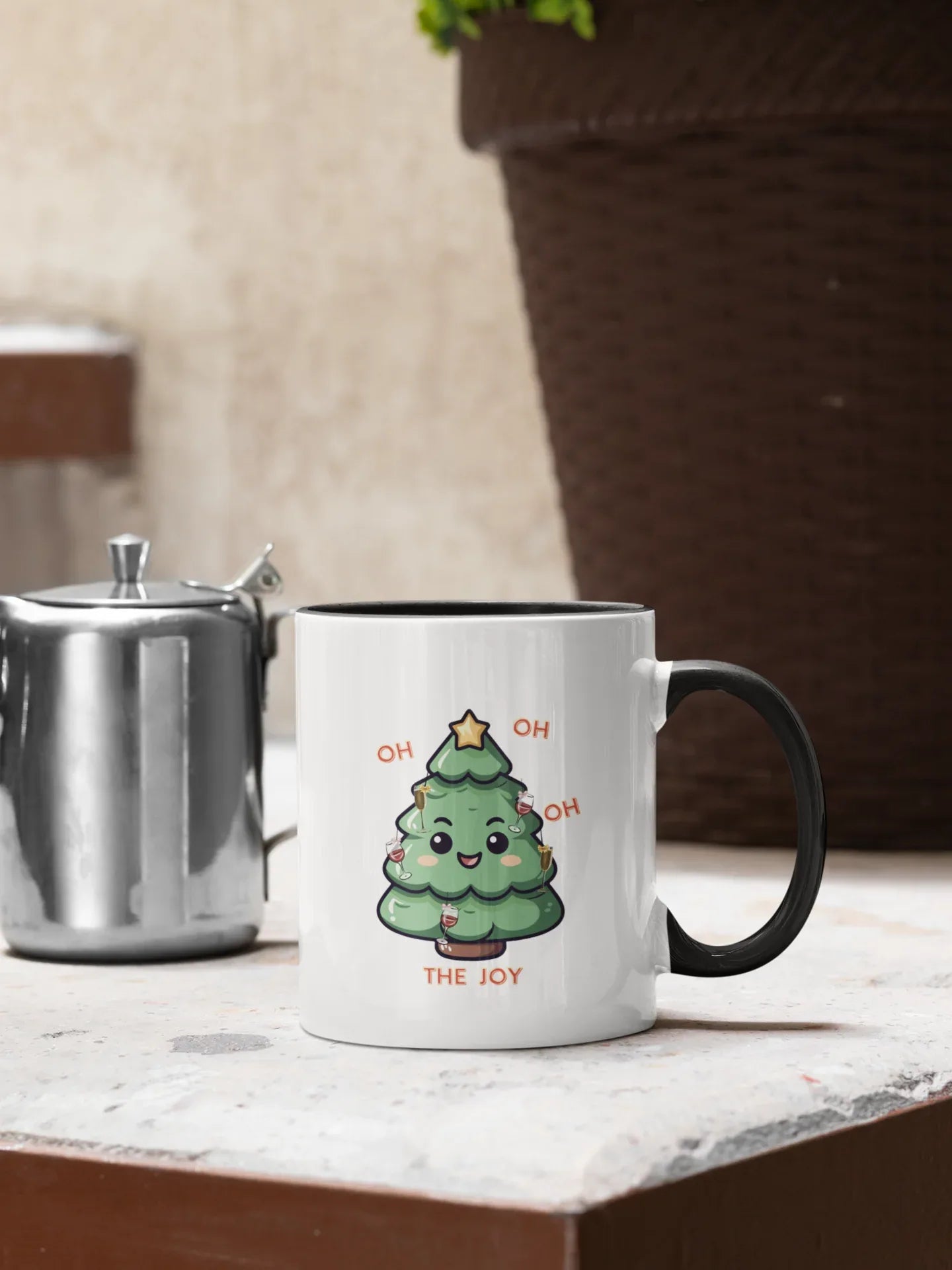 Oh The Joy Christmas Mug (Ceramic, 330ml) - curledeyes
