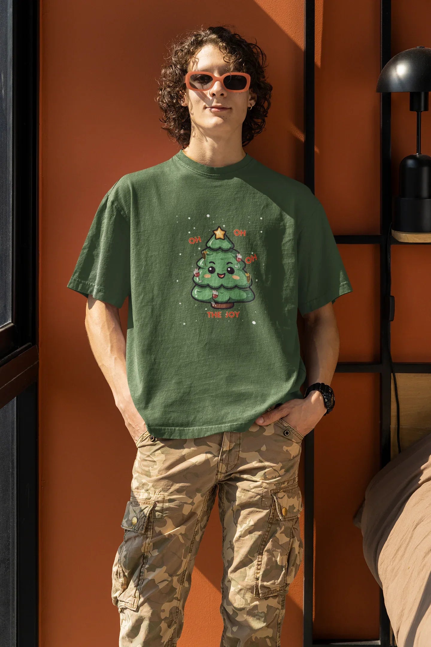 Oh The Joy Oversized luxe Christmas Tee (Unisex, Cotton) - curledeyes