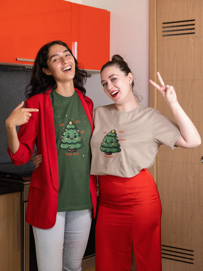Oh The Joy Oversized luxe Christmas Tee (Unisex, Cotton) - curledeyes