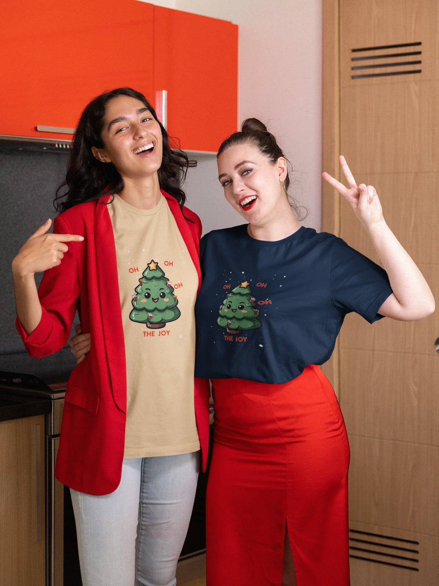 Oh The Joy Oversized luxe Christmas Tee (Unisex, Cotton) - curledeyes