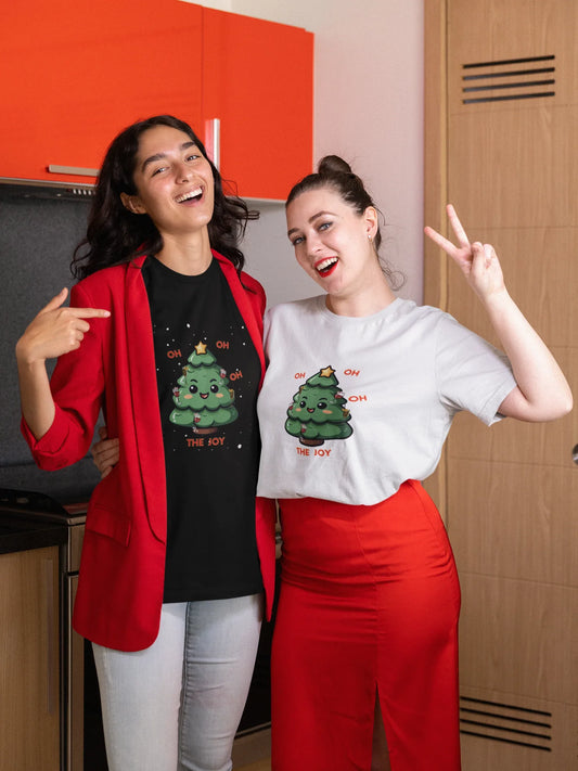 Oh The Joy Oversized luxe Christmas Tee (Unisex, Cotton) - curledeyes