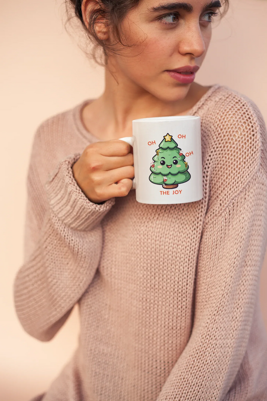 Oh The Joy Christmas Mug (Ceramic, 330ml) - curledeyes