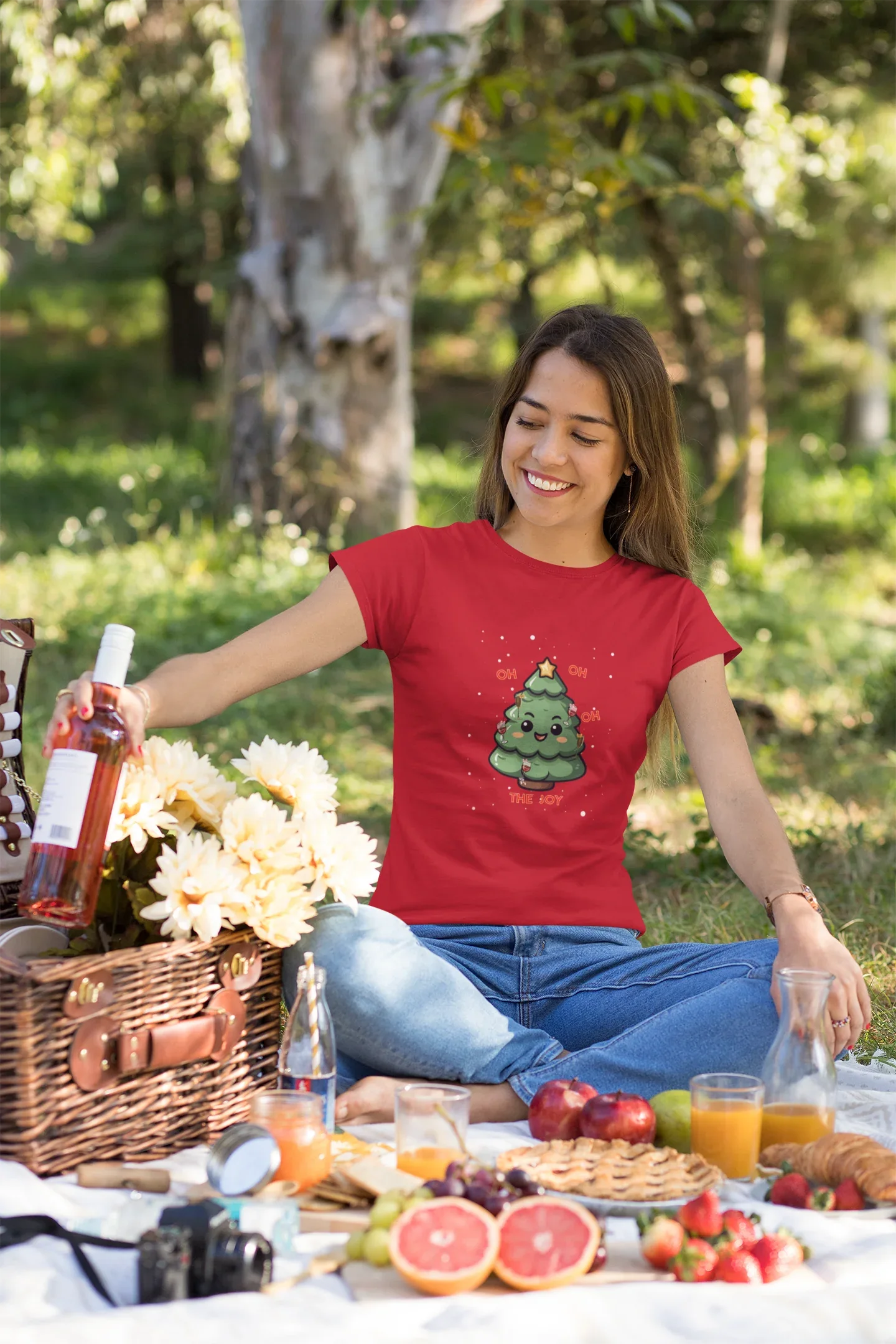 Oh The Joy Christmas Tee (Woman fit, Cotton) - curledeyes