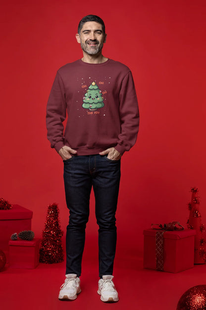 Oh, oh, oh, The Joy Christmas Sweatshirt (Unisex, Cotton) - curledeyes
