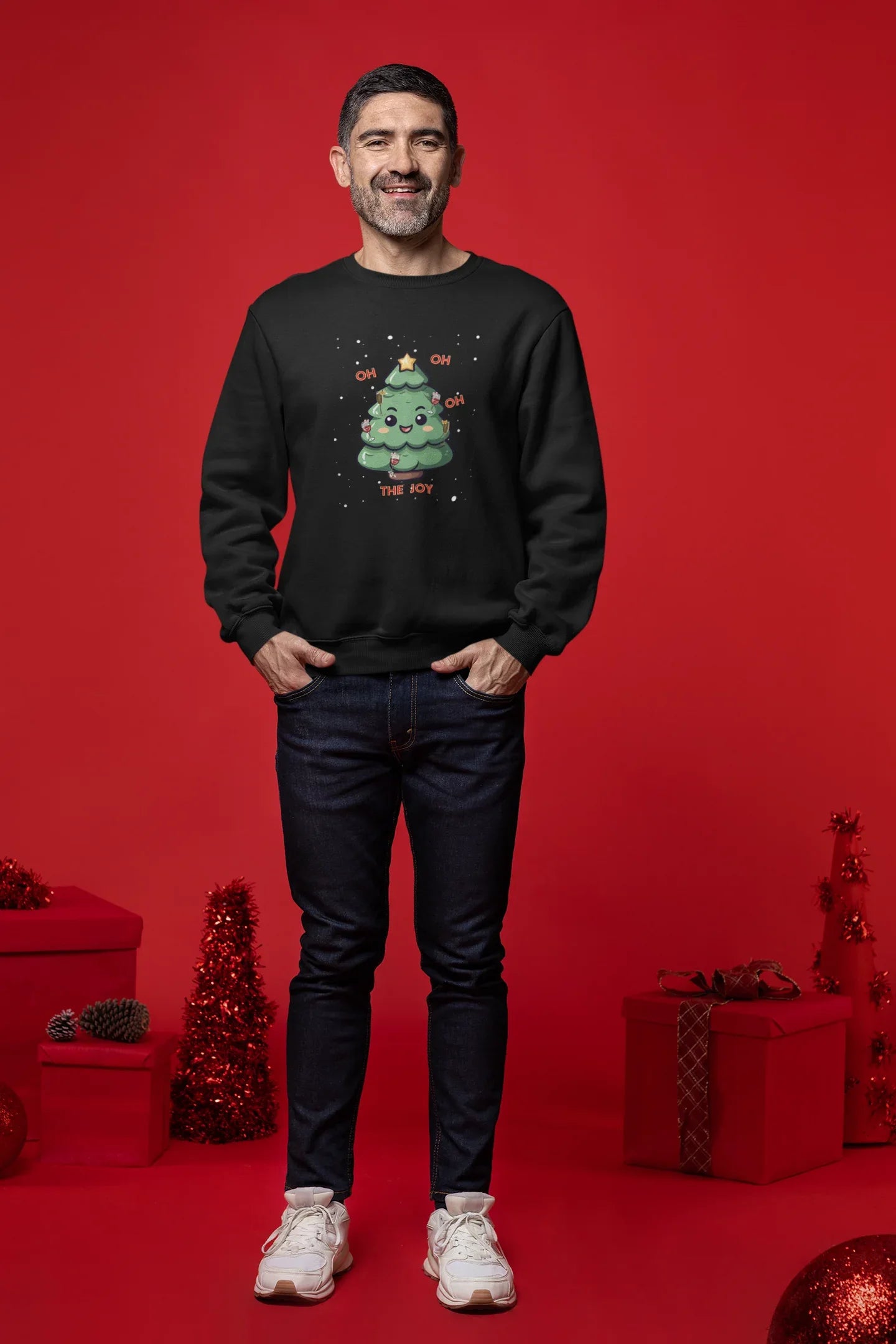 Oh, oh, oh, The Joy Christmas Sweatshirt (Unisex, Cotton) - curledeyes