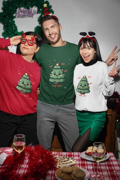 Oh, oh, oh, The Joy Christmas Sweatshirt (Unisex, Cotton) - curledeyes