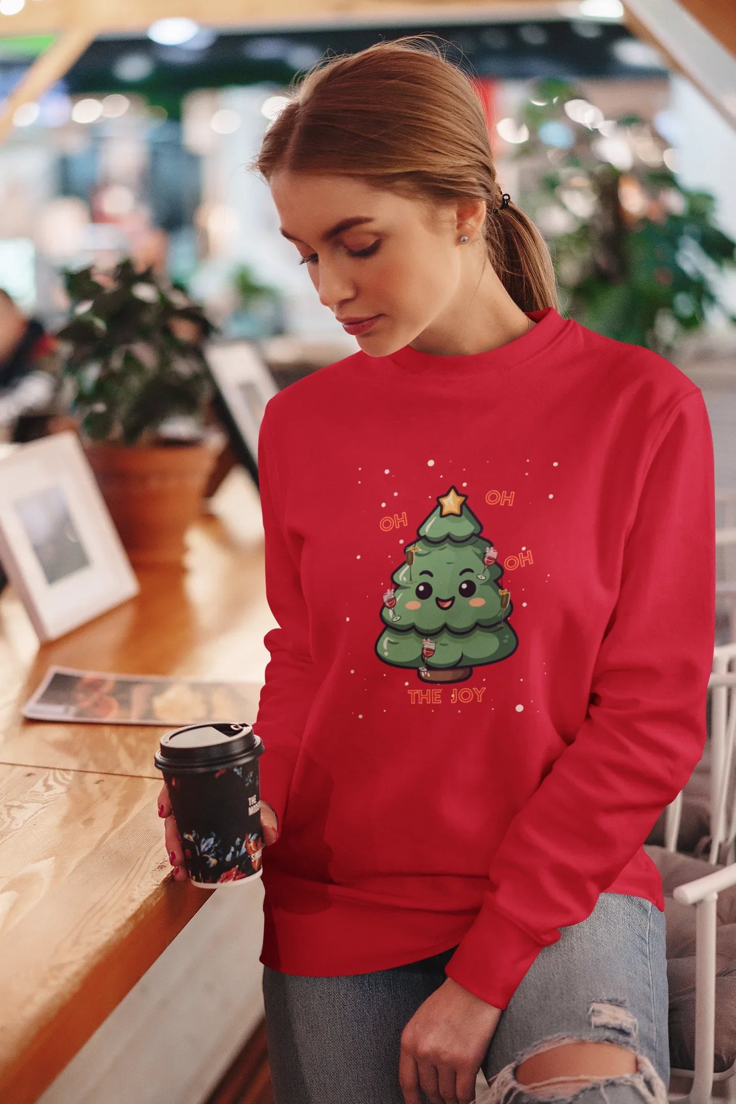 Oh, oh, oh, The Joy Christmas Sweatshirt (Unisex, Cotton) - curledeyes