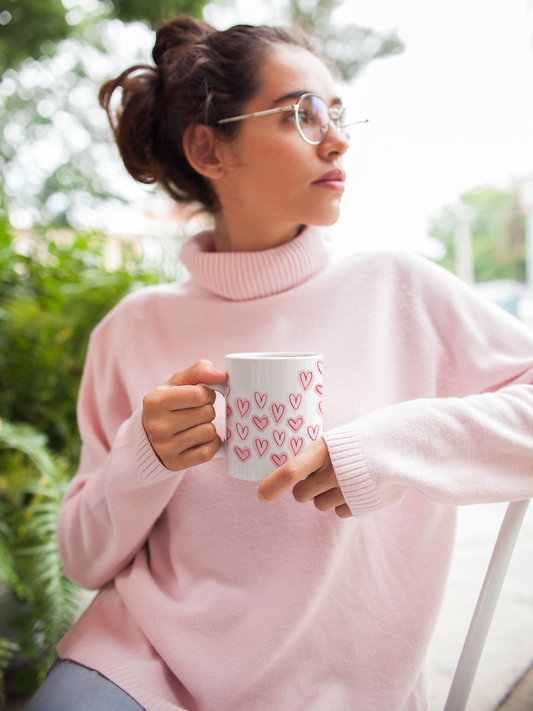 Set of Mugs, Tiny Hearts, Ceramic 330ml