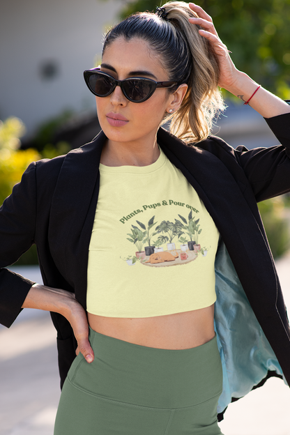 Plants Pups & Pour Overs Crop Top