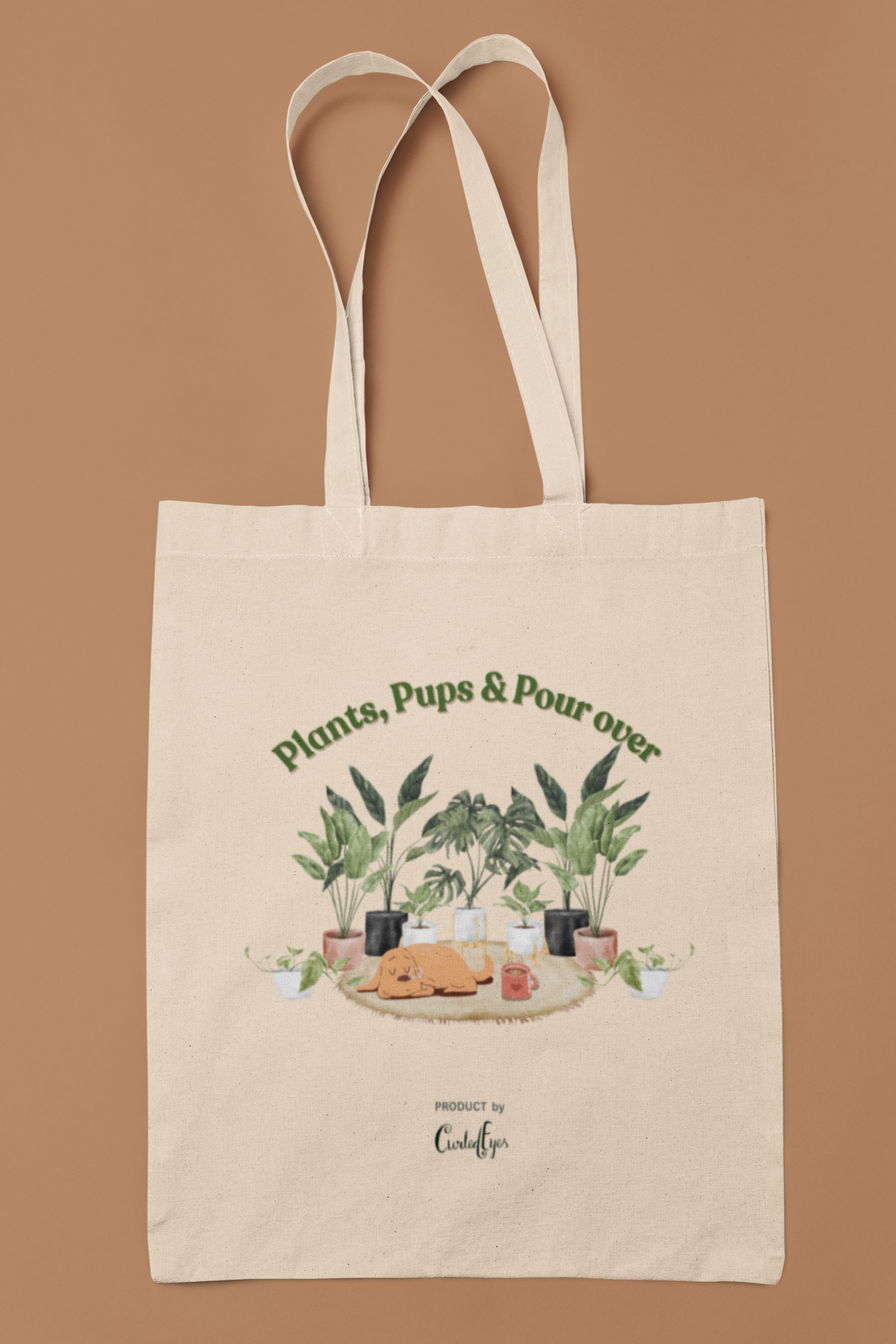 Plants Pups & Pour Overs Tote Bag (Cotton Canvas)