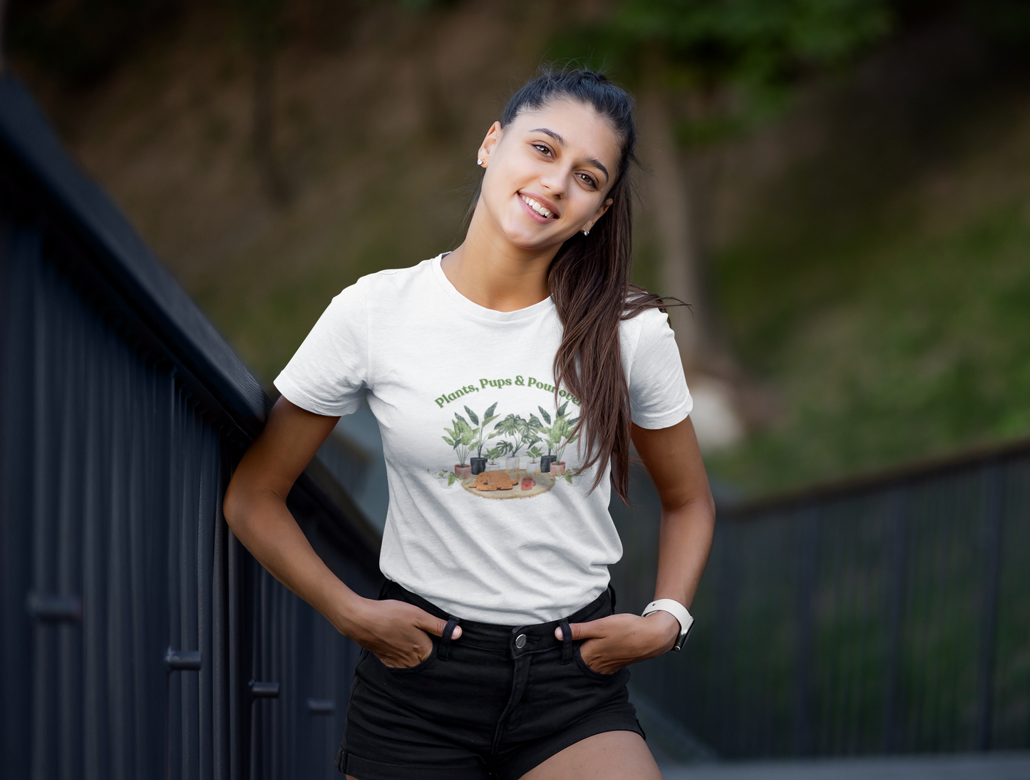 Plants Pups & Pour Overs Cotton Tee (Cotton, Woman fit)