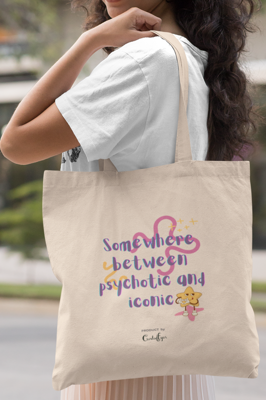 Psychotic but Iconic Tote Bag (Cotton Canvas)