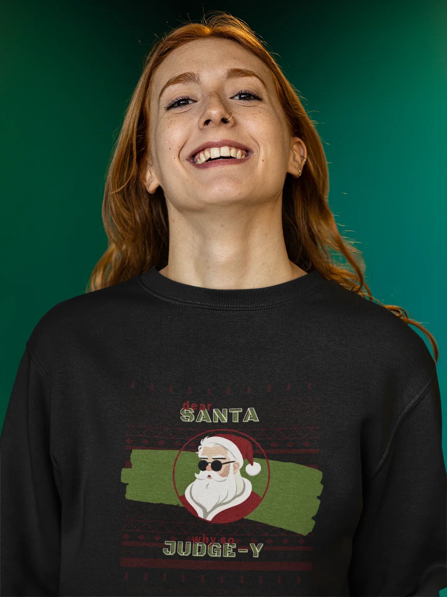 Santa Be So Judge-y fun Christmas Sweatshirt (Unisex, Cotton) - curledeyes