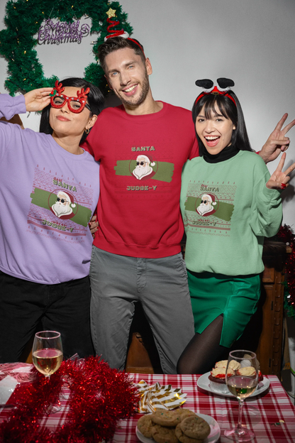 Santa Be So Judge-y fun Christmas Sweatshirt (Unisex, Cotton) - curledeyes