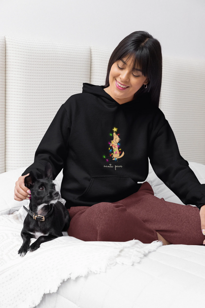 Santa Paws Dog Christmas Hoodie (Unisex, Cotton) - curledeyes