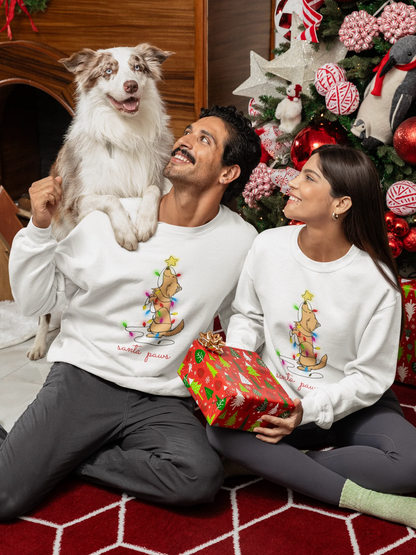 Santa Paws Dog Christmas Sweatshirt (Unisex, Cotton) - curledeyes