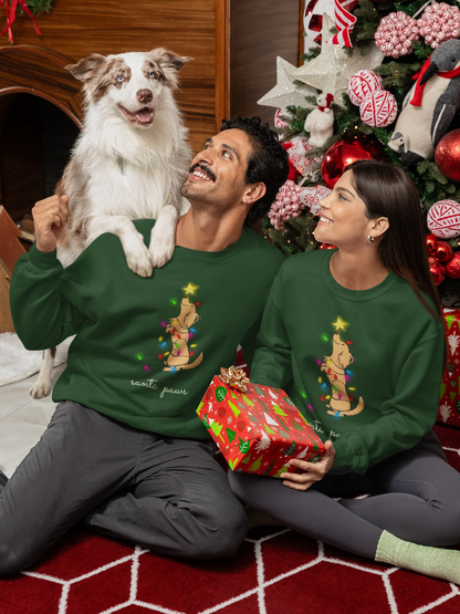 Santa Paws Dog Christmas Sweatshirt (Unisex, Cotton) - curledeyes