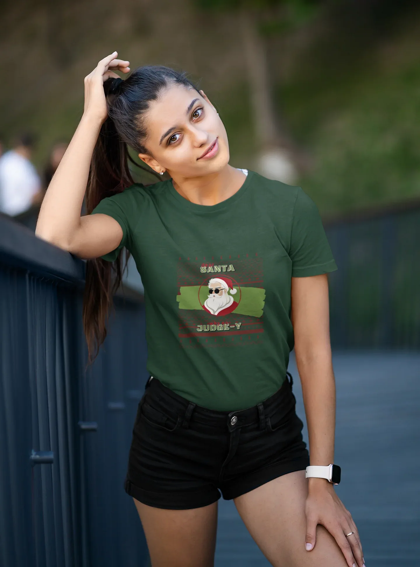 Santa Be So Judgey Christmas Tee (Woman fit, Cotton) - curledeyes