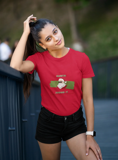 Santa Be So Judgey Christmas Tee (Woman fit, Cotton) - curledeyes