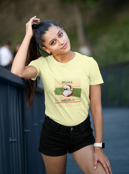 Santa Be So Judgey Christmas Tee (Woman fit, Cotton) - curledeyes