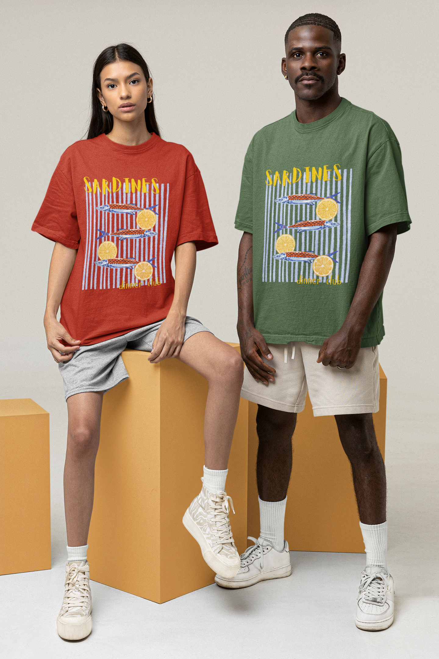 Sardines Dinner Club Oversized Luxe Tee (Cotton, Unisex)