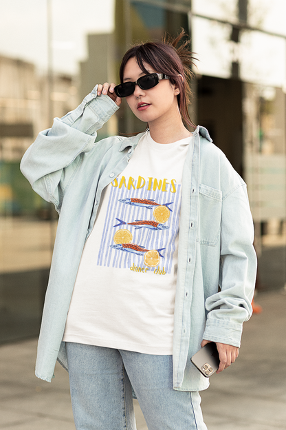 Sardines Dinner Club Oversized Luxe Tee (Cotton, Unisex)