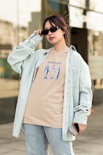 Sardines Oversized Luxe Tee (Cotton, Unisex)