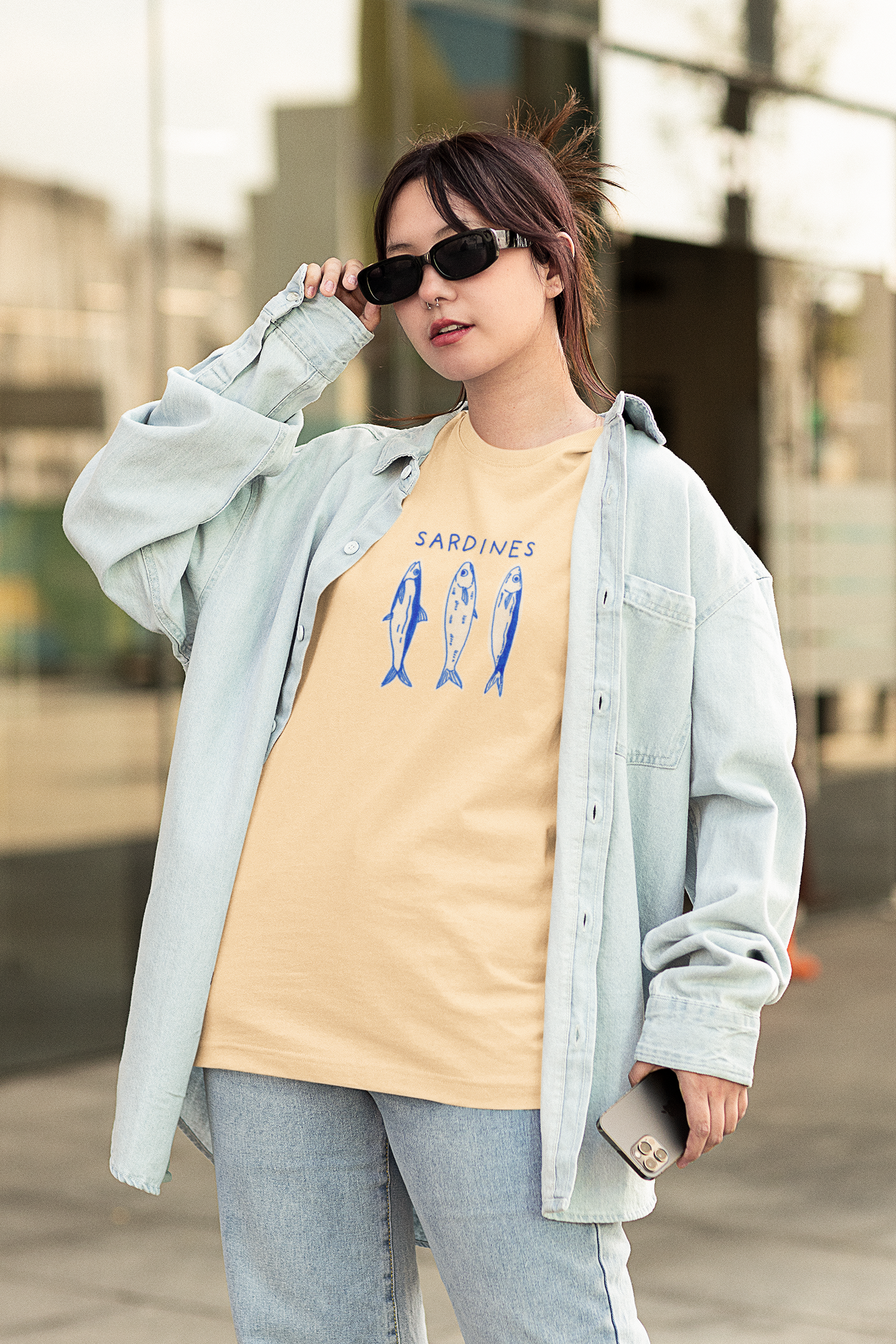 Sardines Oversized Luxe Tee (Cotton, Unisex)