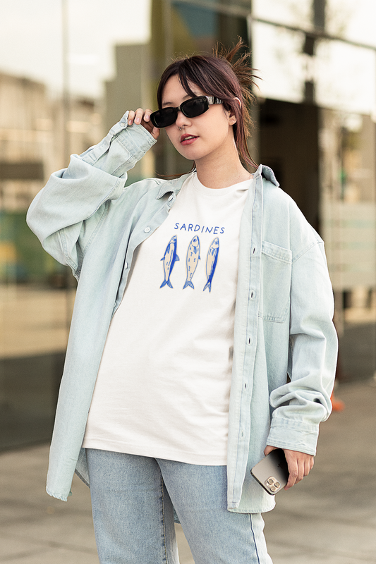 Sardines Oversized Luxe Tee (Cotton, Unisex)