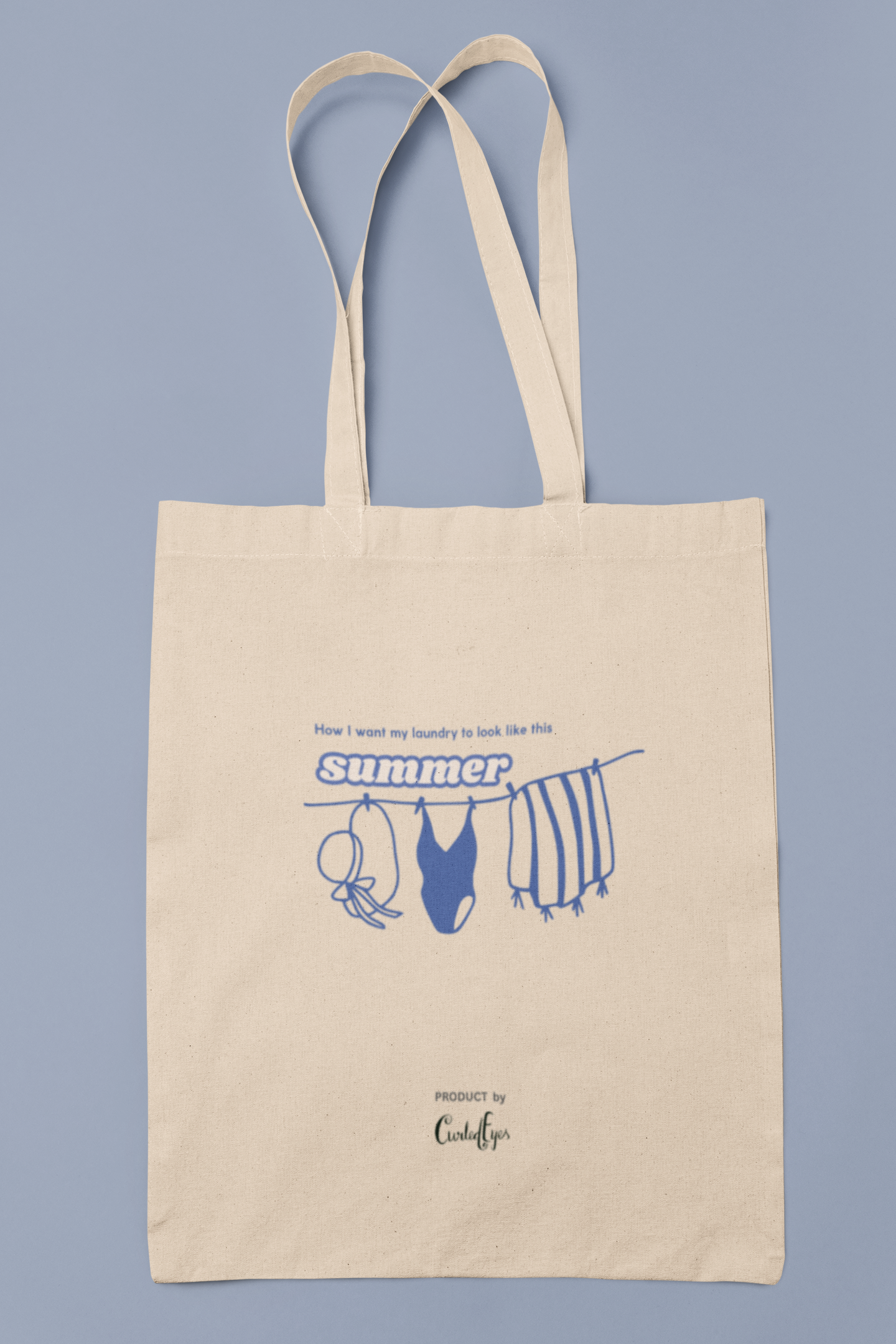 Summer Laundry Tote Bag (Cotton Canvas)