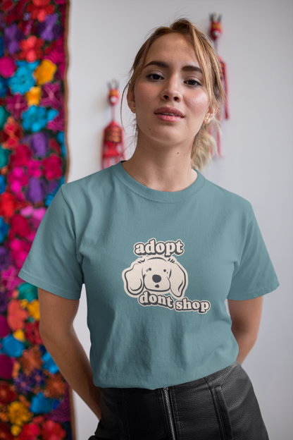 Adopt, Don't Shop Dog Tee (Unisex fit, Cotton)