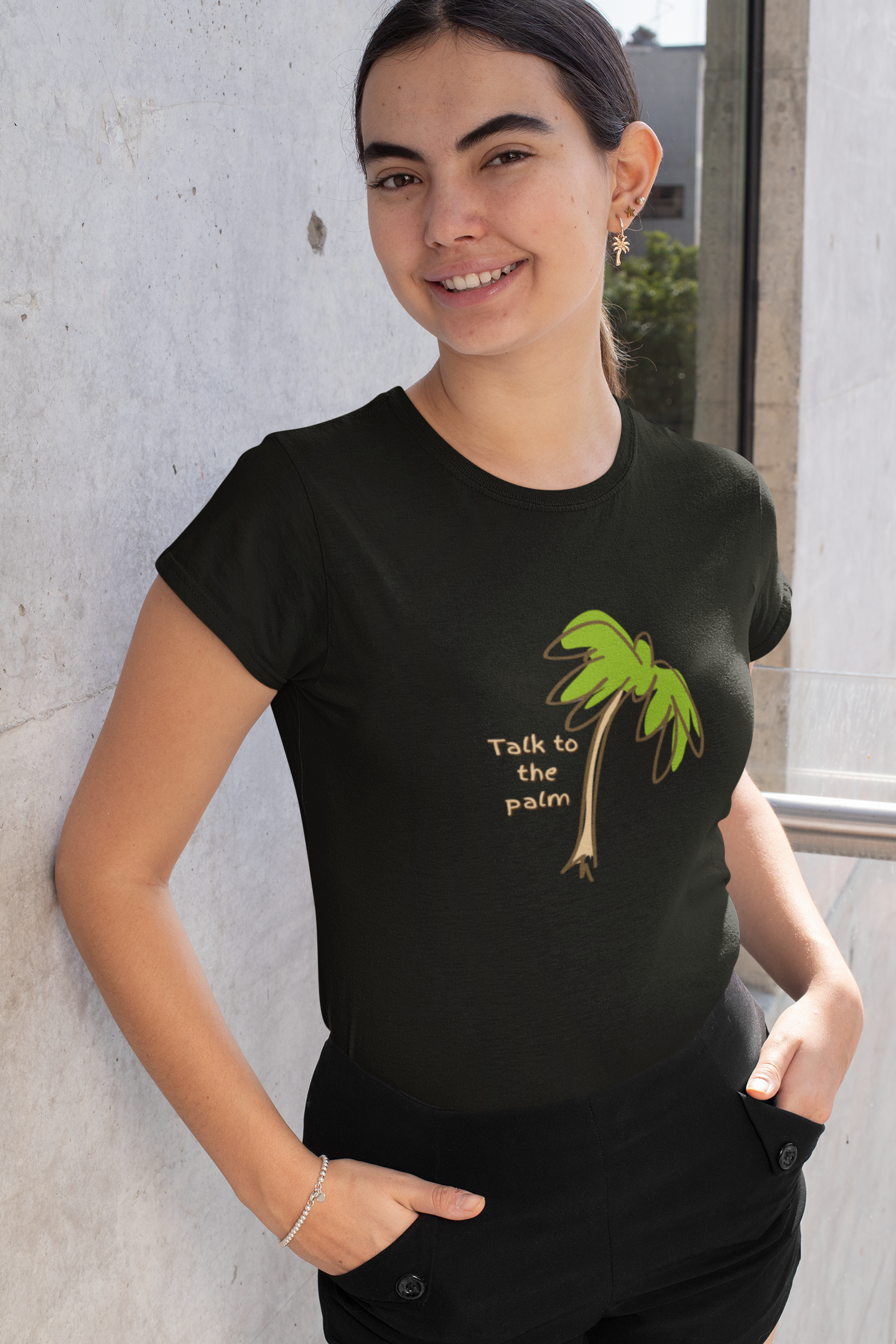 Talk To The Palm Cotton Tee (Cotton, Unisex)