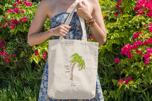 Talk To The Palm Tote Bag (Cotton Canvas)