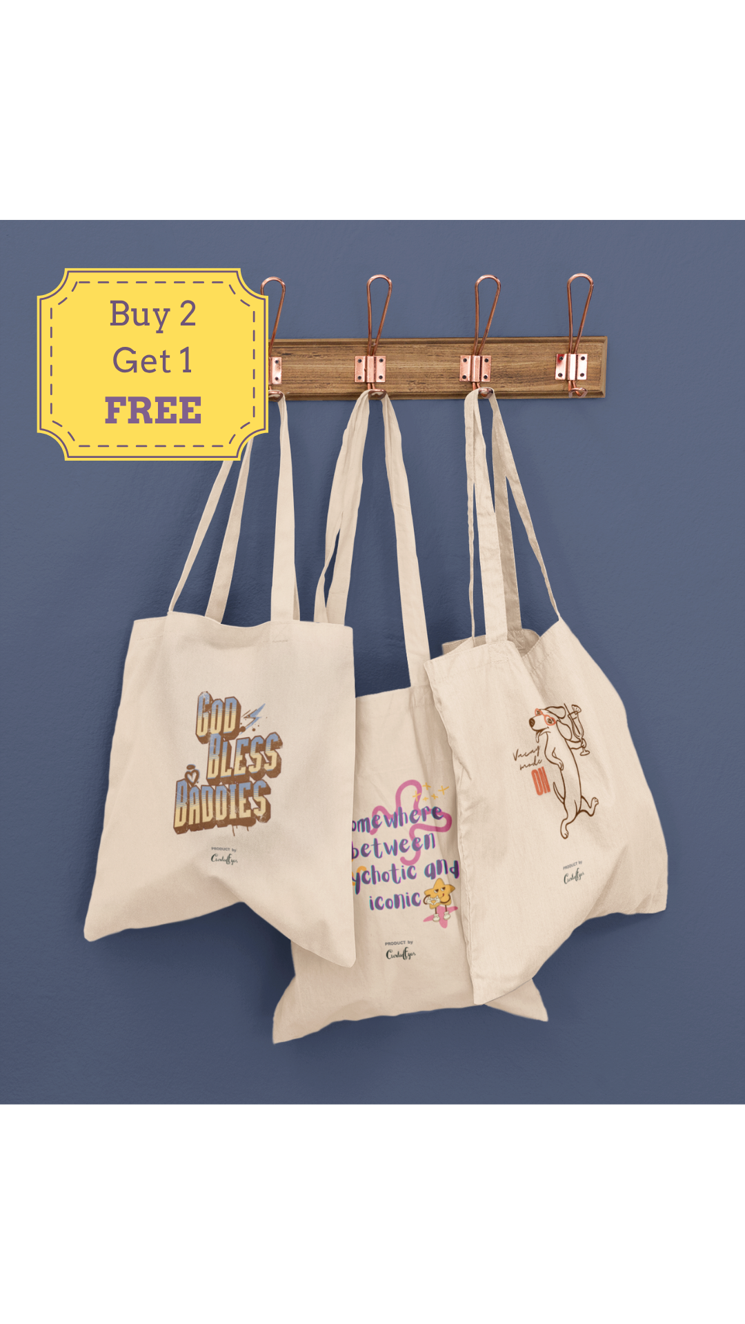 The Baddies Tote Set (Cotton Canvas)