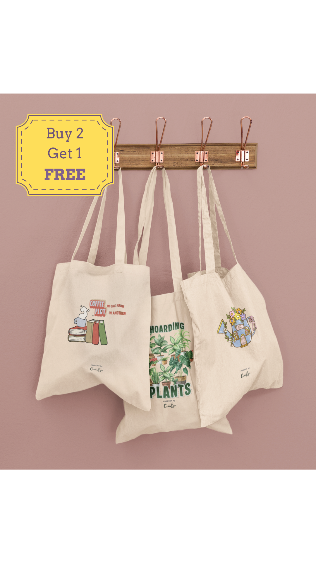 The Readers & Plant Lovers Tote Set (Cotton Canvas)