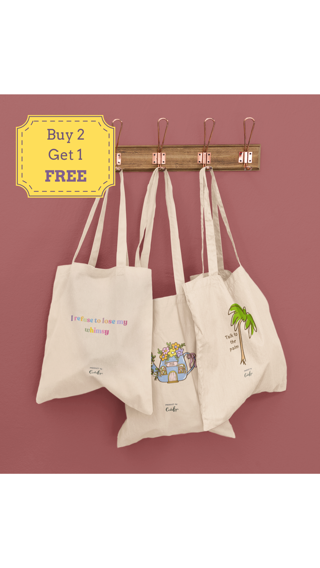 The Whimsy Girl Tote Set (Cotton Canvas)