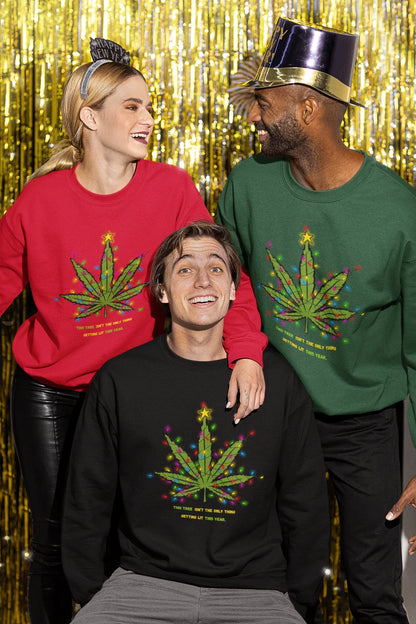 Tree this Christmas is Lit Christmas Party Sweatshirt (Unisex, Cotton) - curledeyes