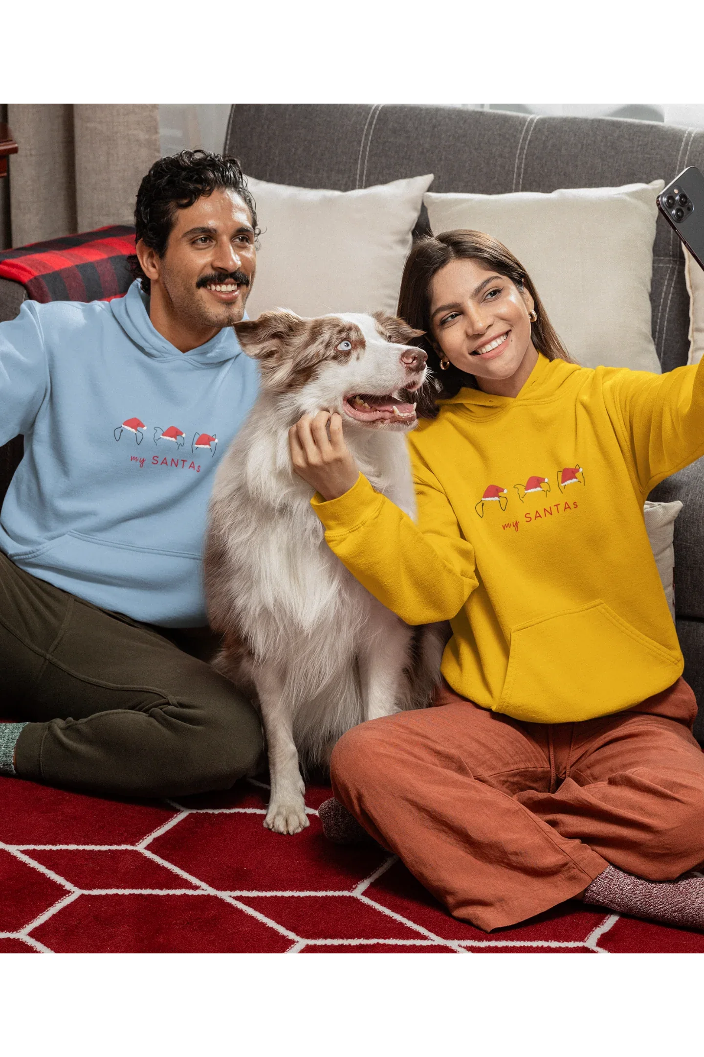 My Santas Dog Christmas Hoodie: (Unisex, Cotton) - curledeyes