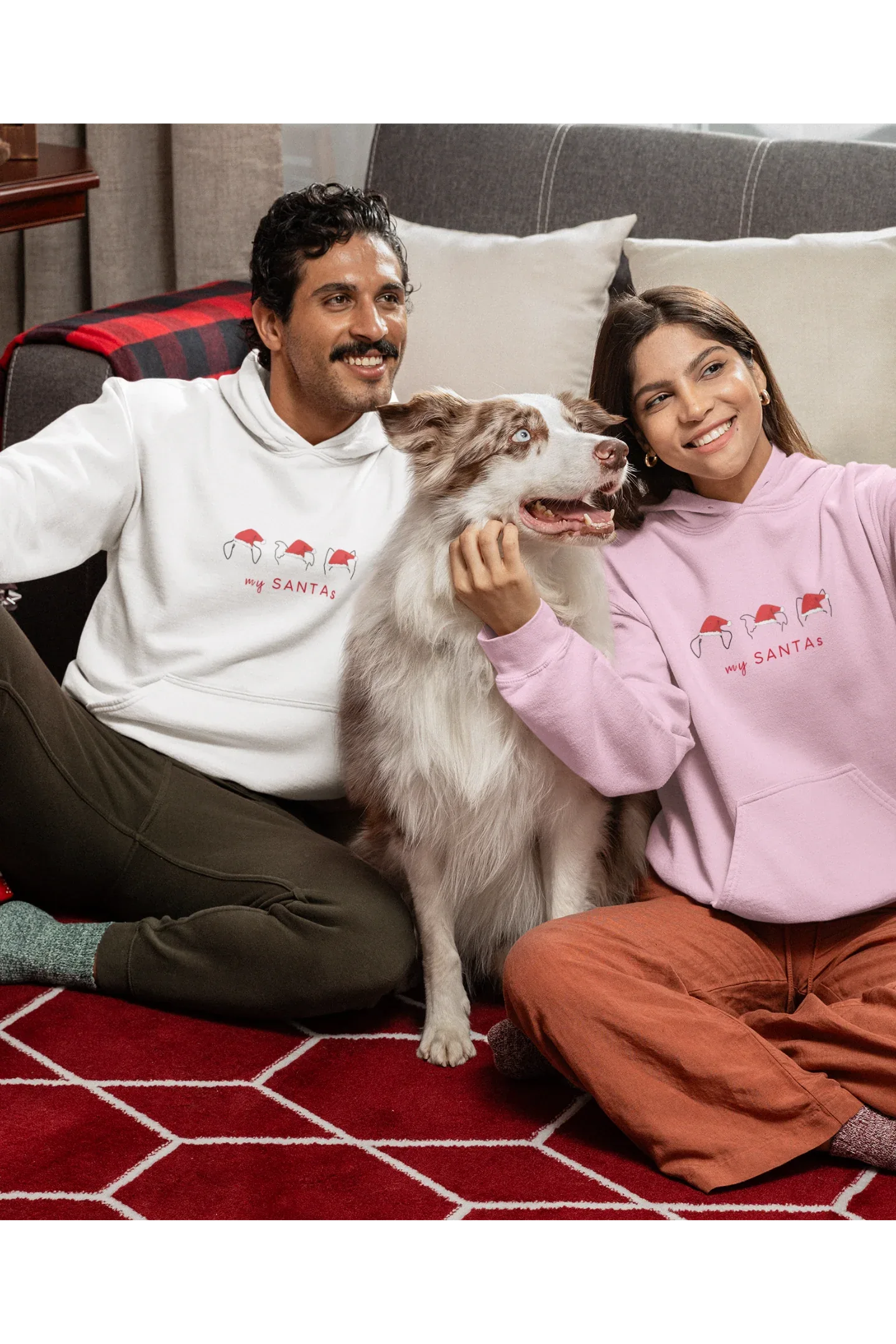 My Santas Dog Christmas Hoodie: (Unisex, Cotton) - curledeyes