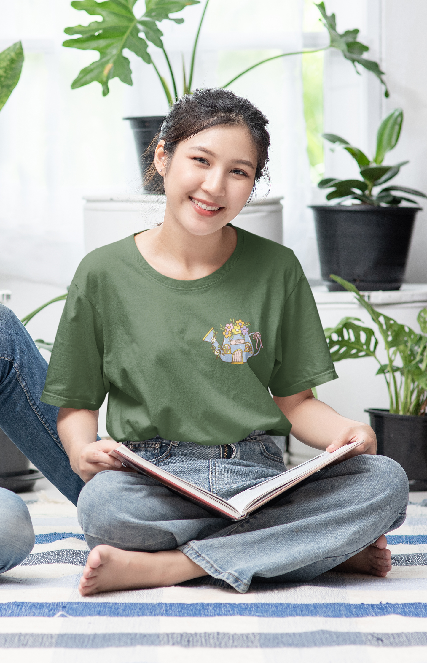 Whimsy Book Store Oversized Luxe Tee (Cotton, Unisex)