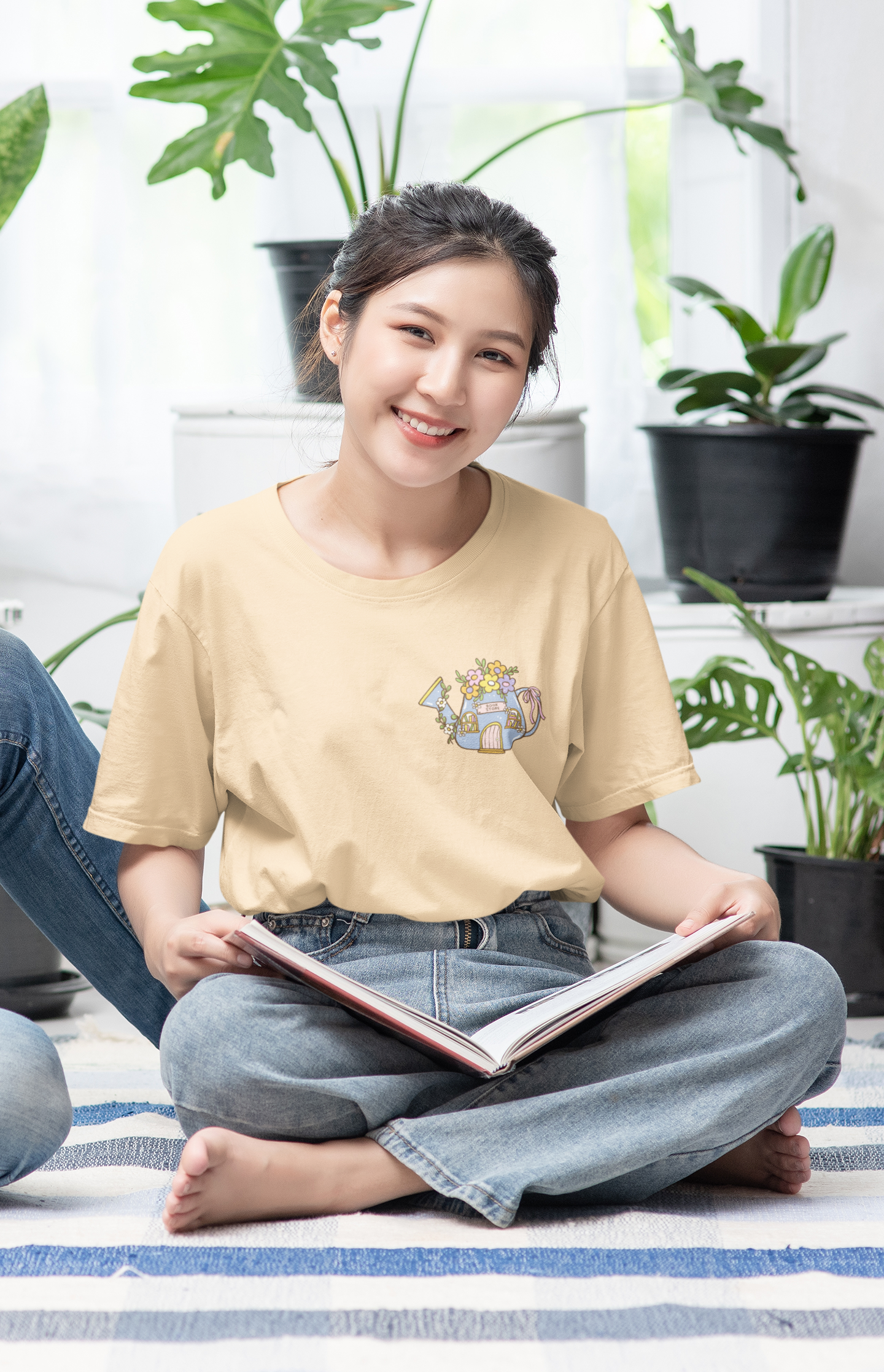 Whimsy Book Store Oversized Luxe Tee (Cotton, Unisex)