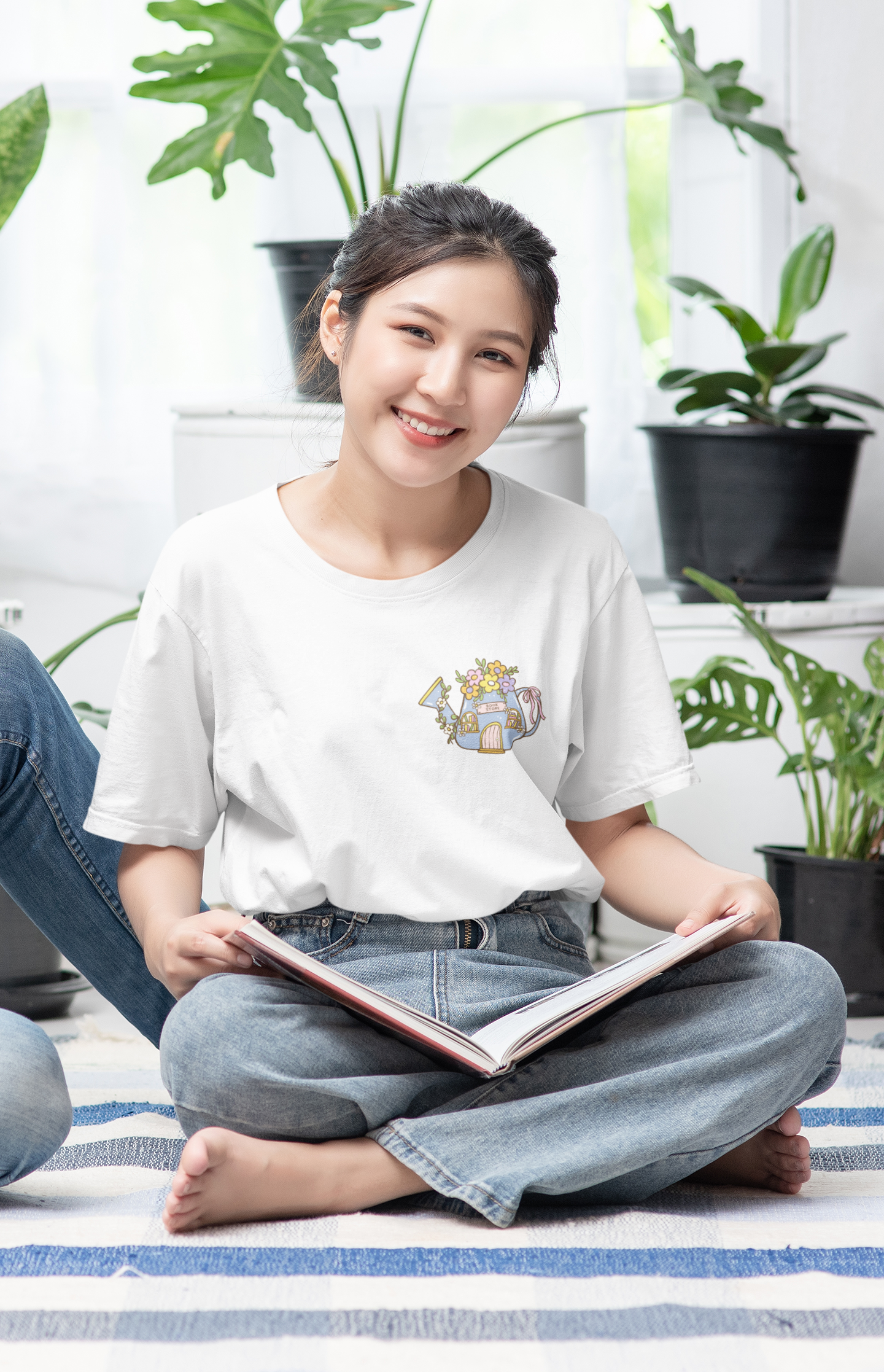 Whimsy Book Store Oversized Luxe Tee (Cotton, Unisex)