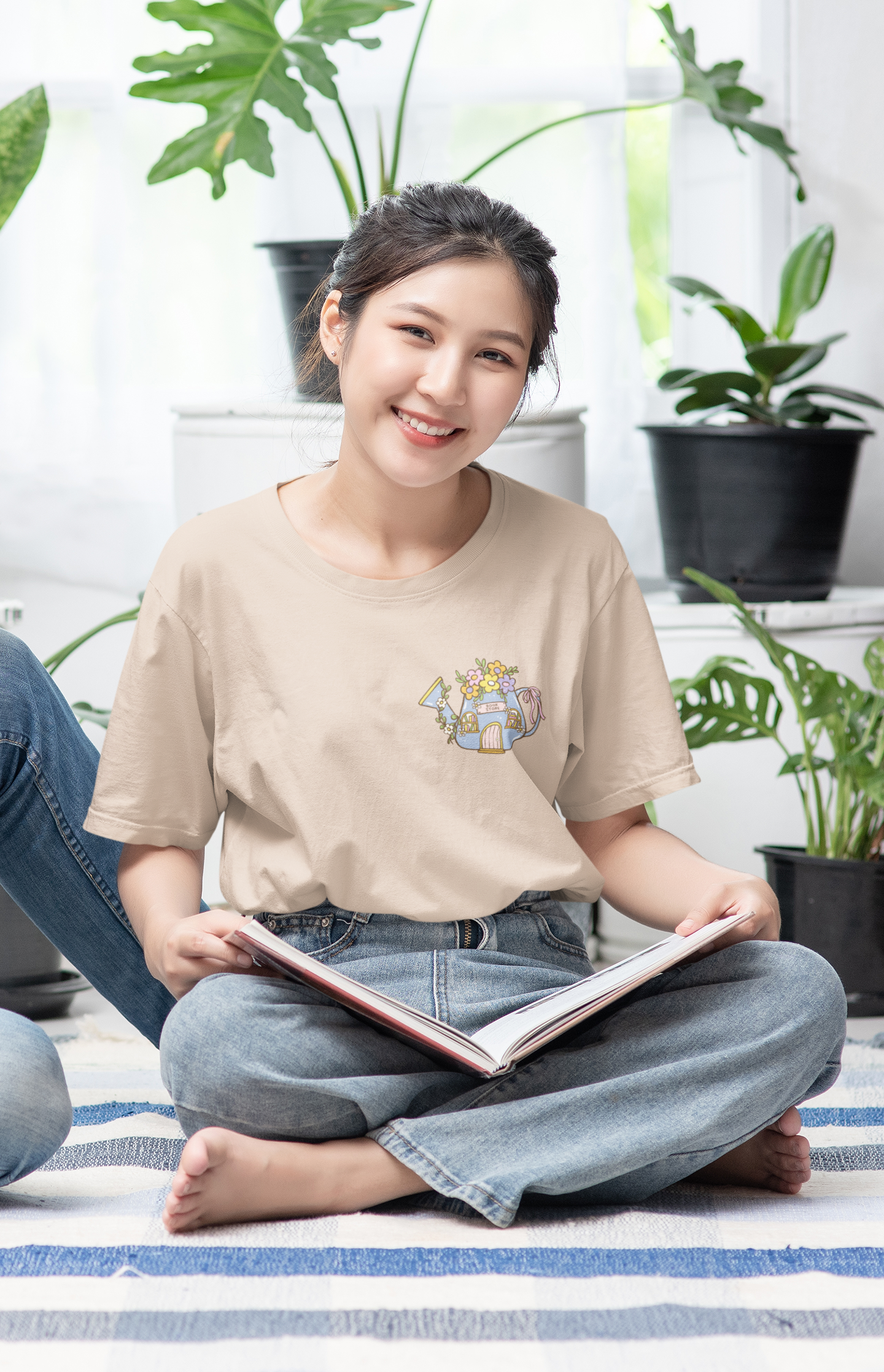 Whimsy Book Store Oversized Luxe Tee (Cotton, Unisex)