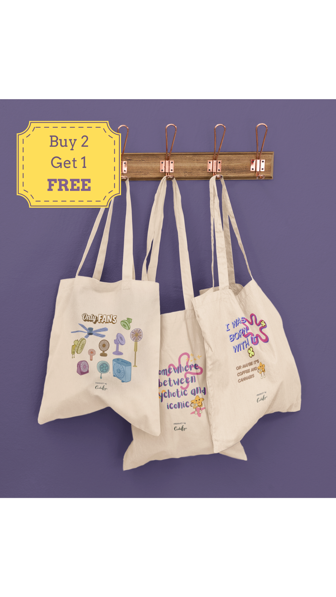Witty Weekend Tote Set (Cotton Canvas)