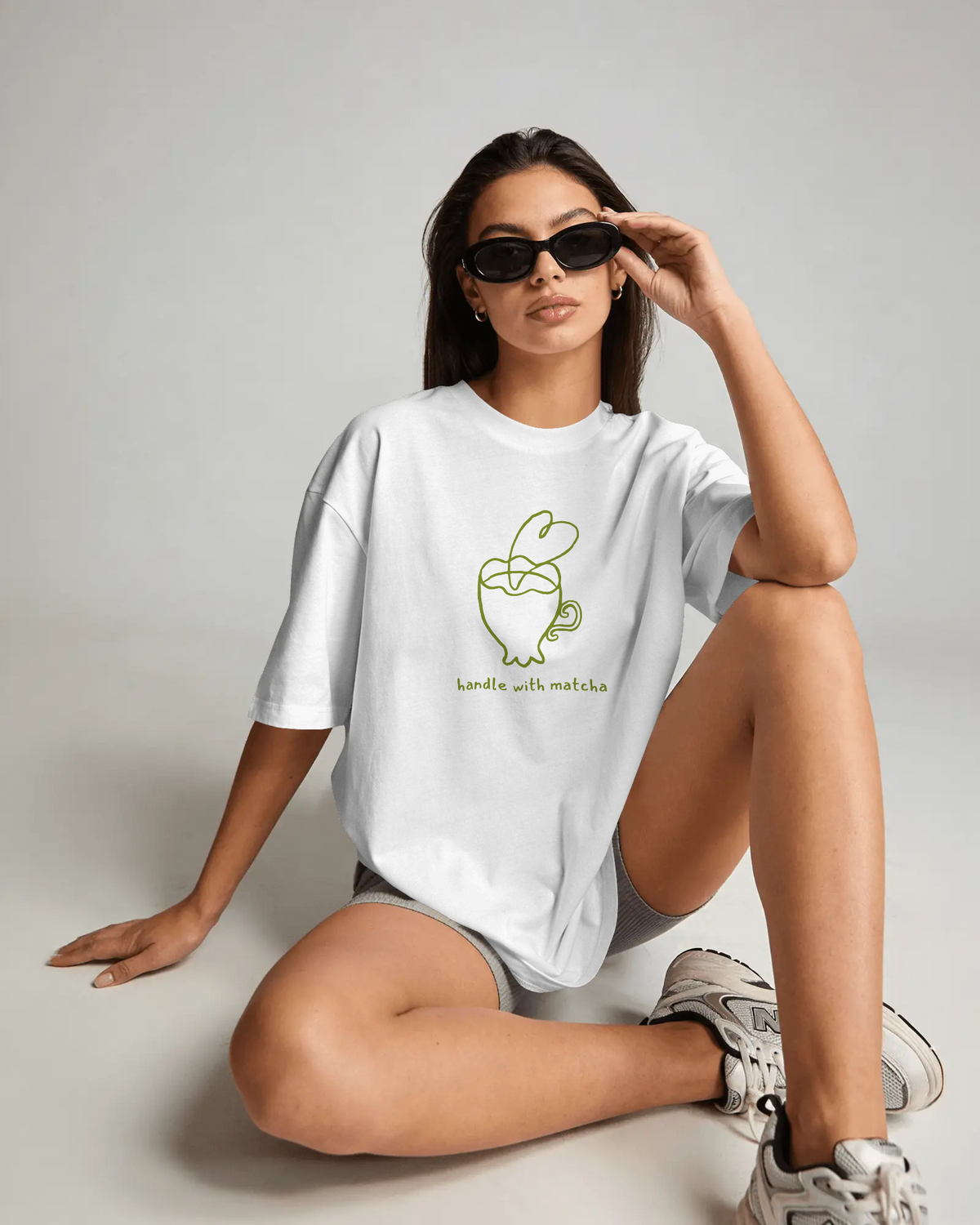 Handle with Matcha Oversized Tee (Unisex, Luxe Cotton)